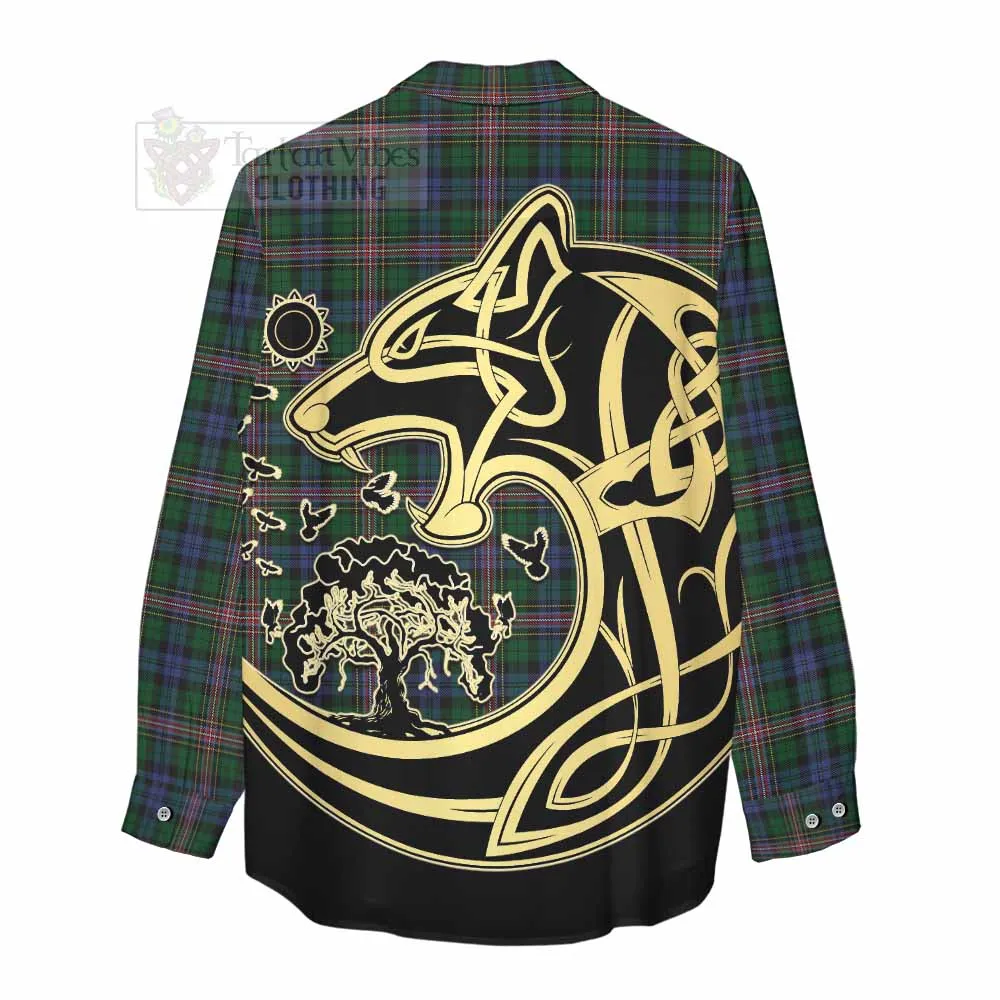 Allison Tartan Women's Casual Shirt with Family Crest Celtic Wolf Style