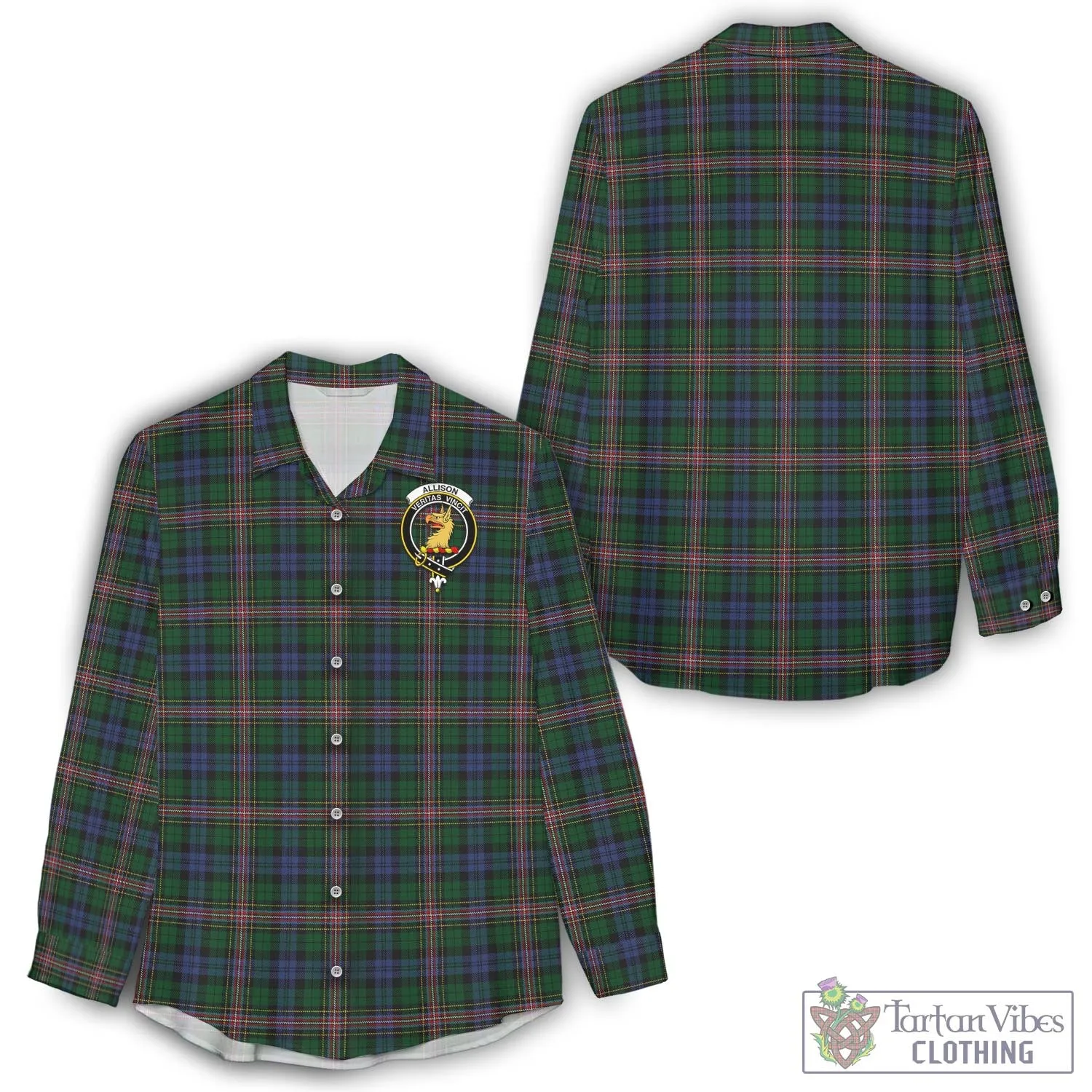 Allison Tartan Women's Casual Shirt with Family Crest