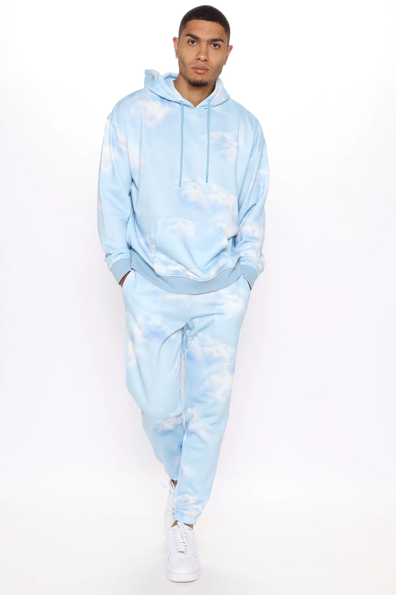 Allover Cloud Print Jogger - Blue/combo