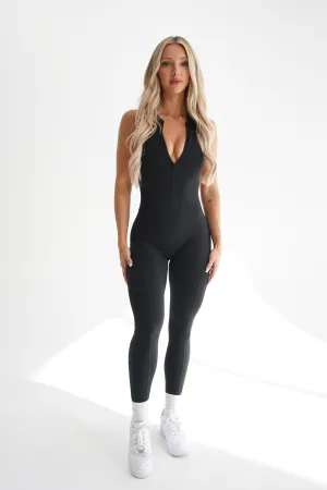 ALLURE LONG JUMPSUIT - BLACK