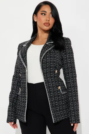 Ally Tweed Blazer - Black