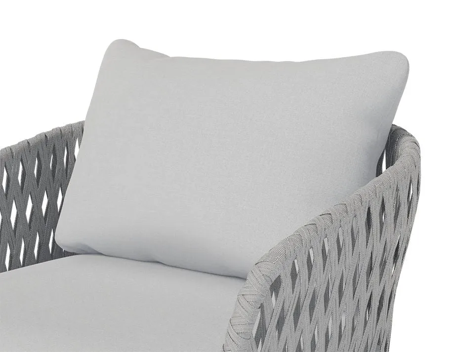 Alma Lounge Chair - Outdoor - Single - White - Light Grey Cushion