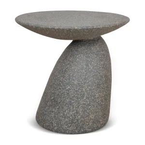 Almas 60cm Fibre Glass Side Table - Charcoal Latte