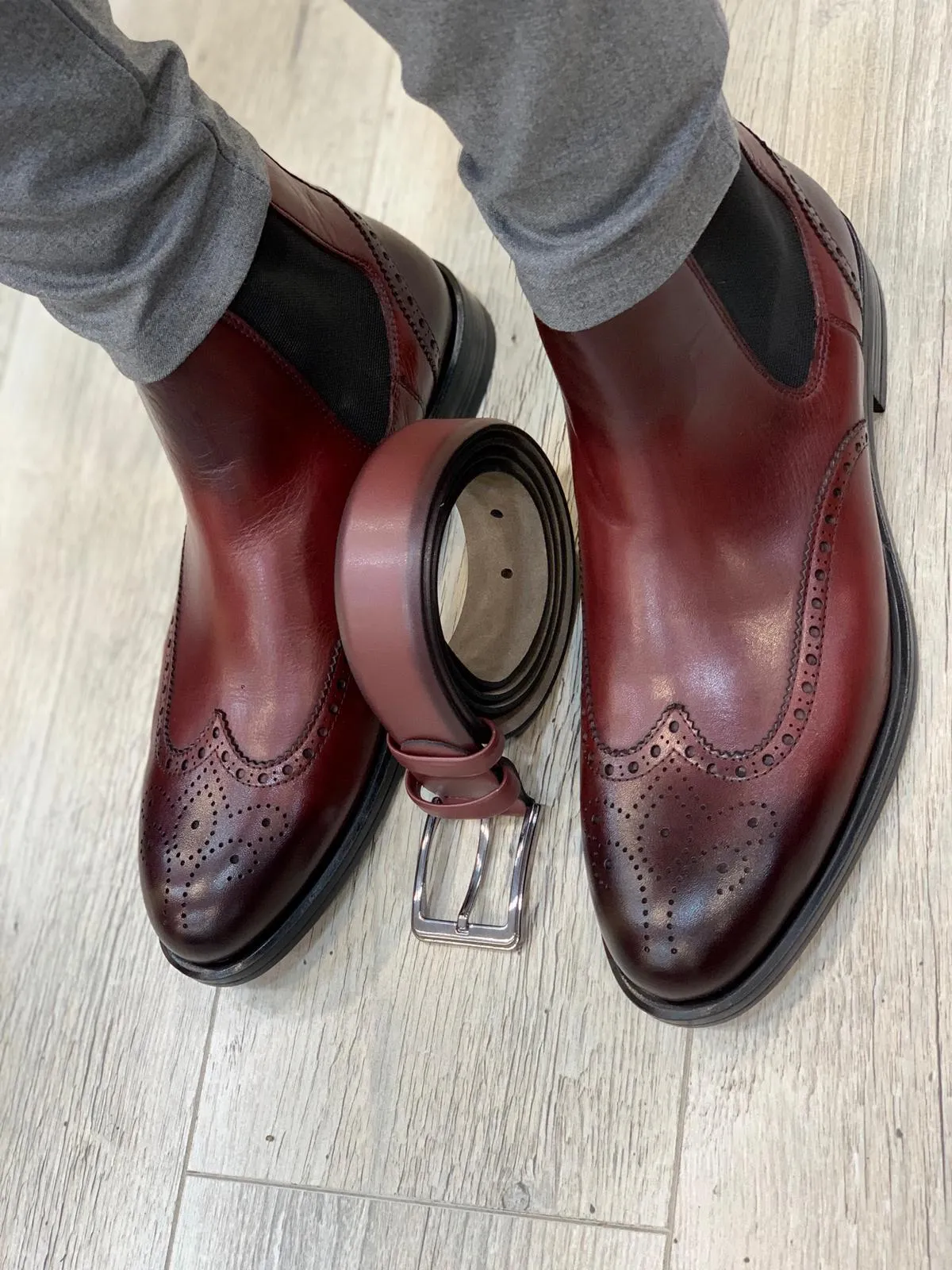 Almiro Red Chelsea Boots