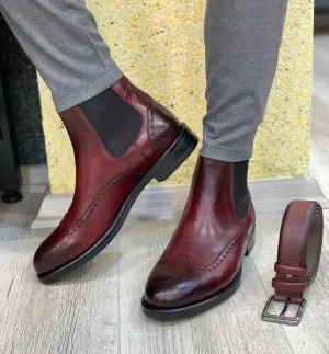 Almiro Red Chelsea Boots