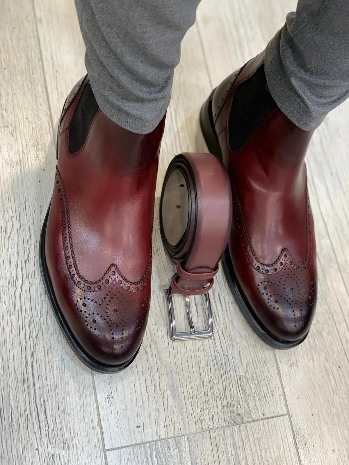 Almiro Red Chelsea Boots