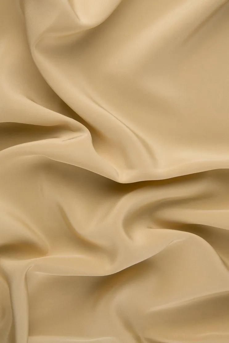 Almond Buff Silk Crepe de Chine Fabric