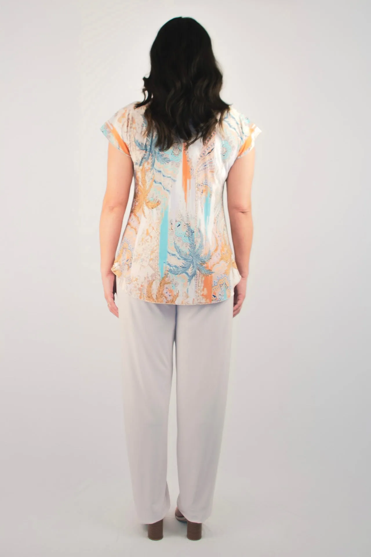 Almond Tapered Jersey Palazzo Pants