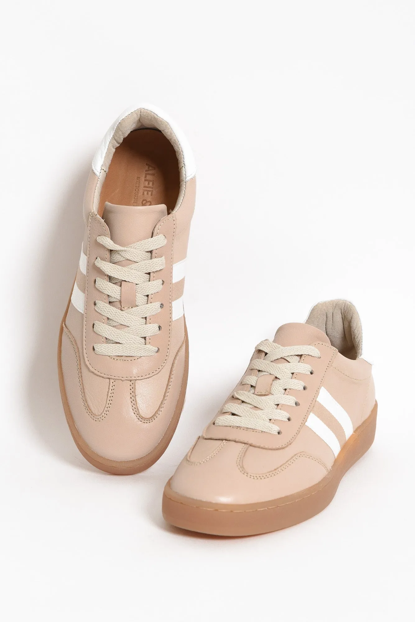 Aloha Beige Stripe Suede Sneaker