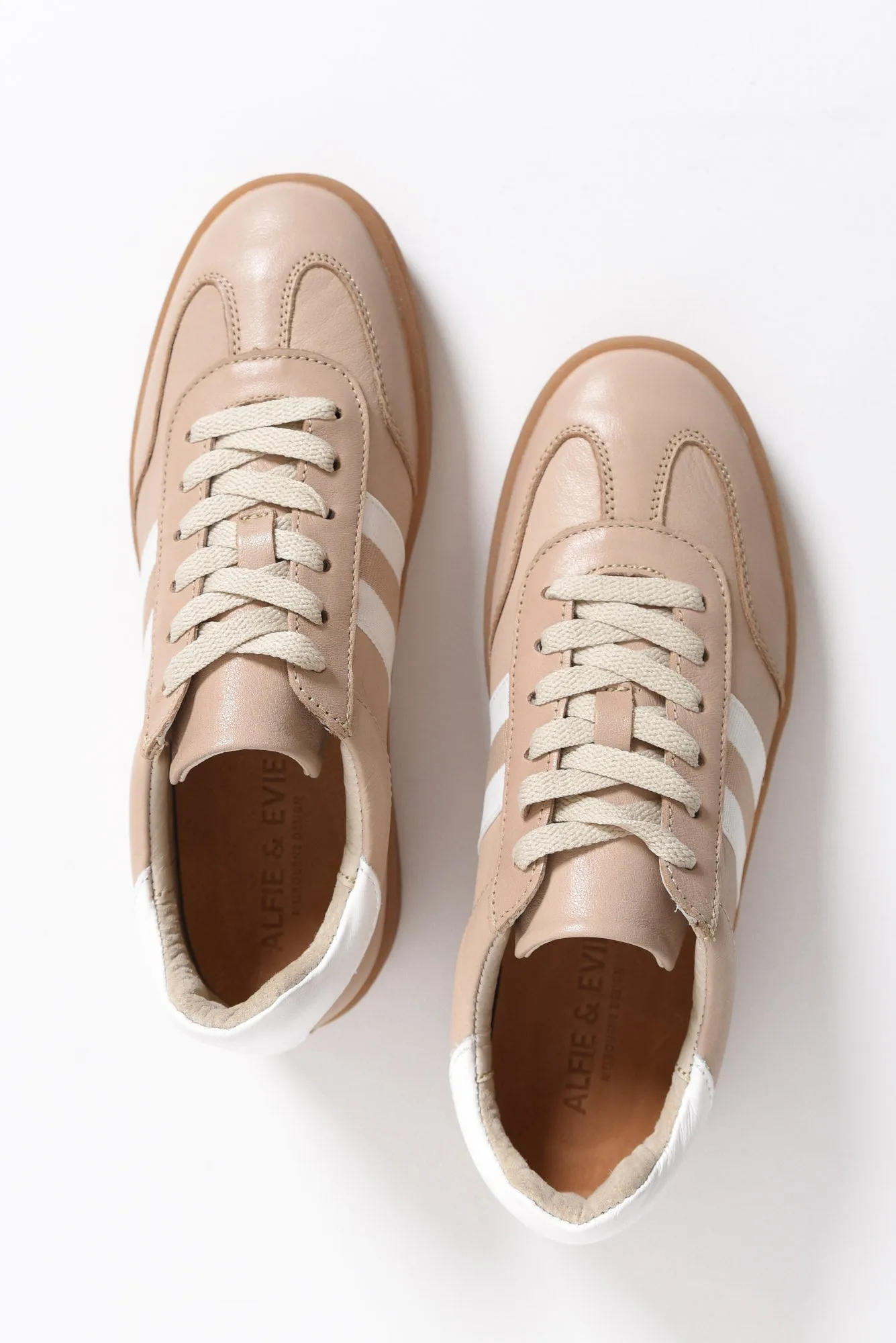 Aloha Beige Stripe Suede Sneaker