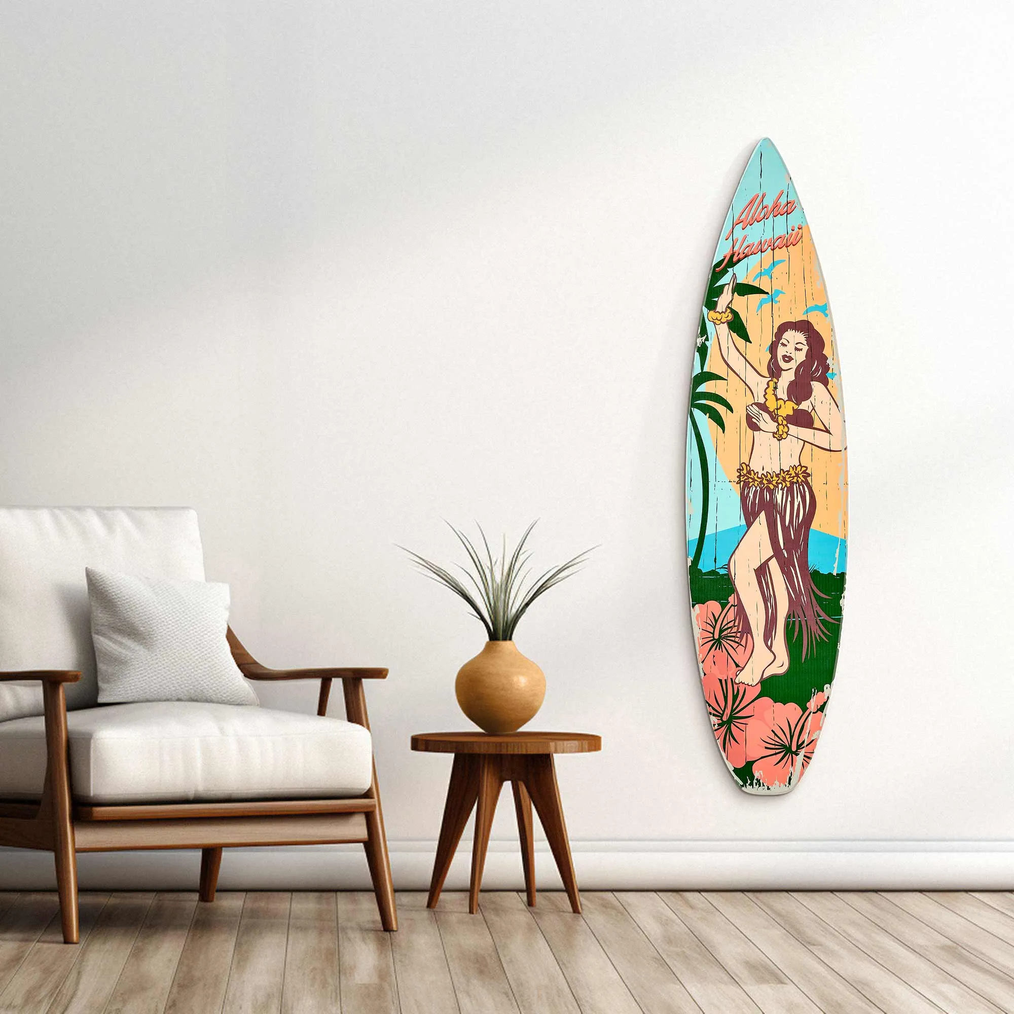 Aloha Hawaii Surfboard Plaque Wall Sign