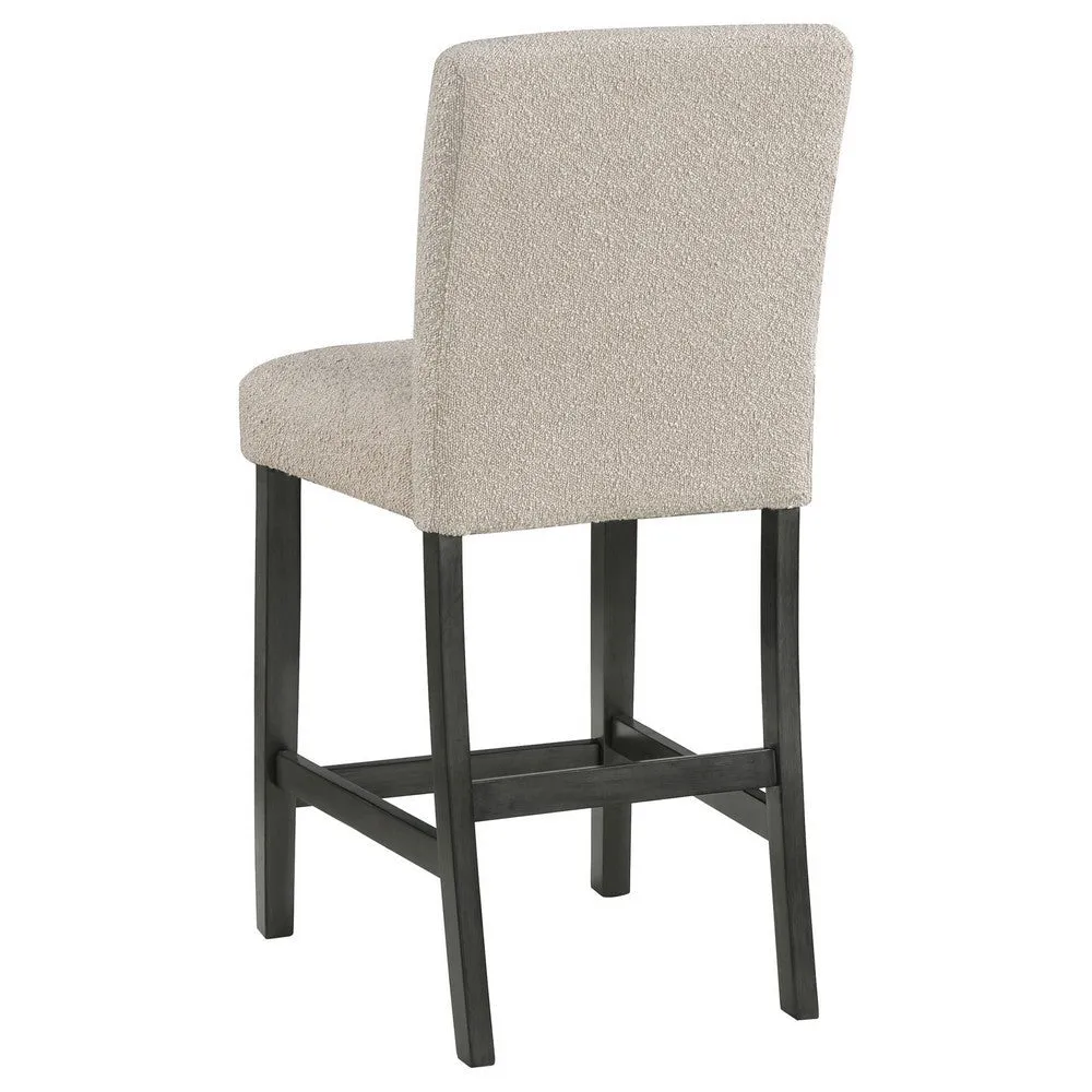 Alora Counter Height Dining Chair Set of 2, Beige Boucle, Charcoal Gray By Casagear Home