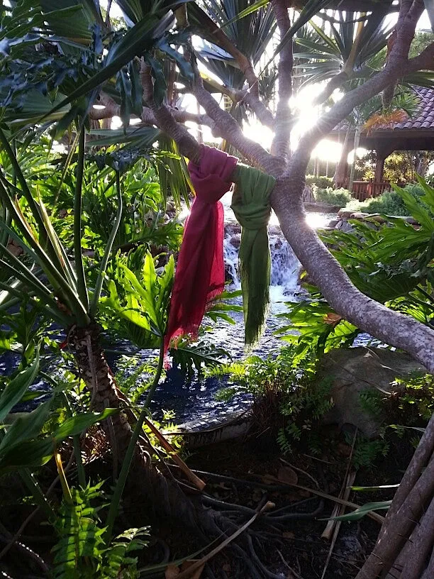 Alpaca and Silk Gauzy Shawl Rose