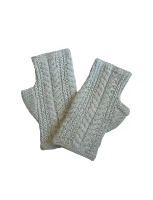 Alpaca Cable Fingerless Gloves