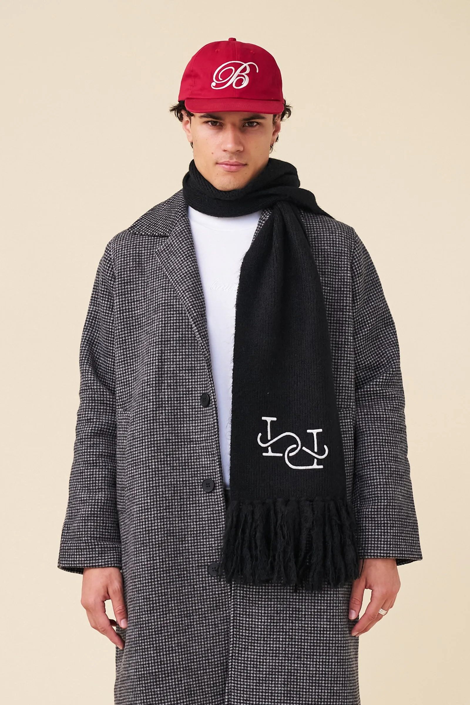 ALPACA LINK SCARF - BLACK