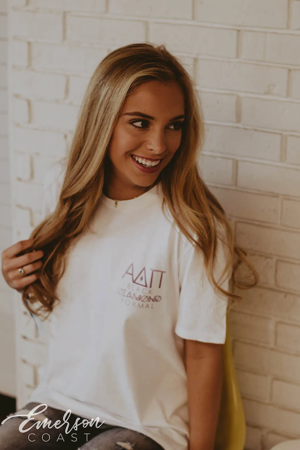 Alpha Delta Pi Elegant Black Diamond T-shirt