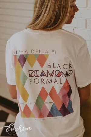 Alpha Delta Pi Elegant Black Diamond T-shirt