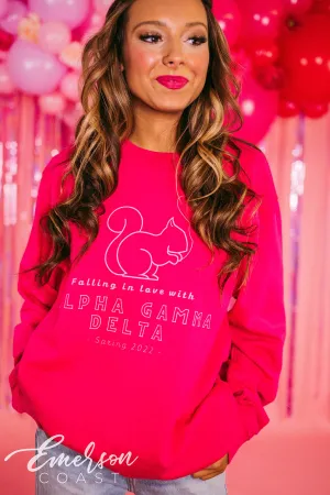 Alpha Gamma Delta Falling In Love Bid Day Sweatshirt