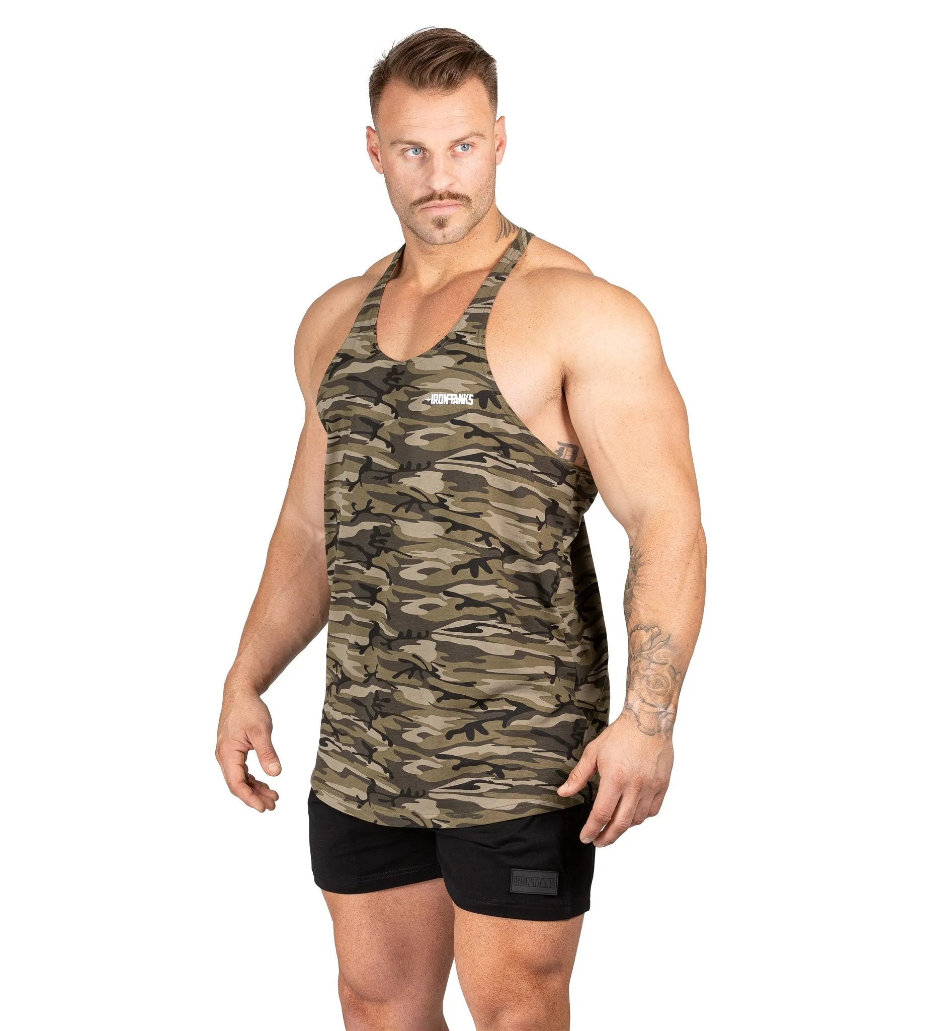 Alpha T-Back Singlet II - Woodland Camo