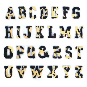 Alphabet Letter Iron Or Sew On Patches Appliques Black White Letters Embroidery Notions - DIY Gift Idea Personalized Clothing Making Supply