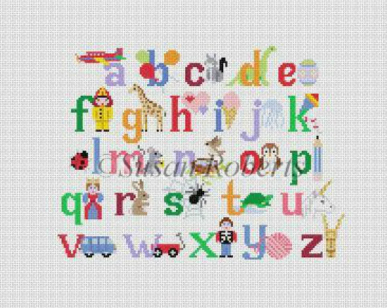 Alphabet with Characters Canvas