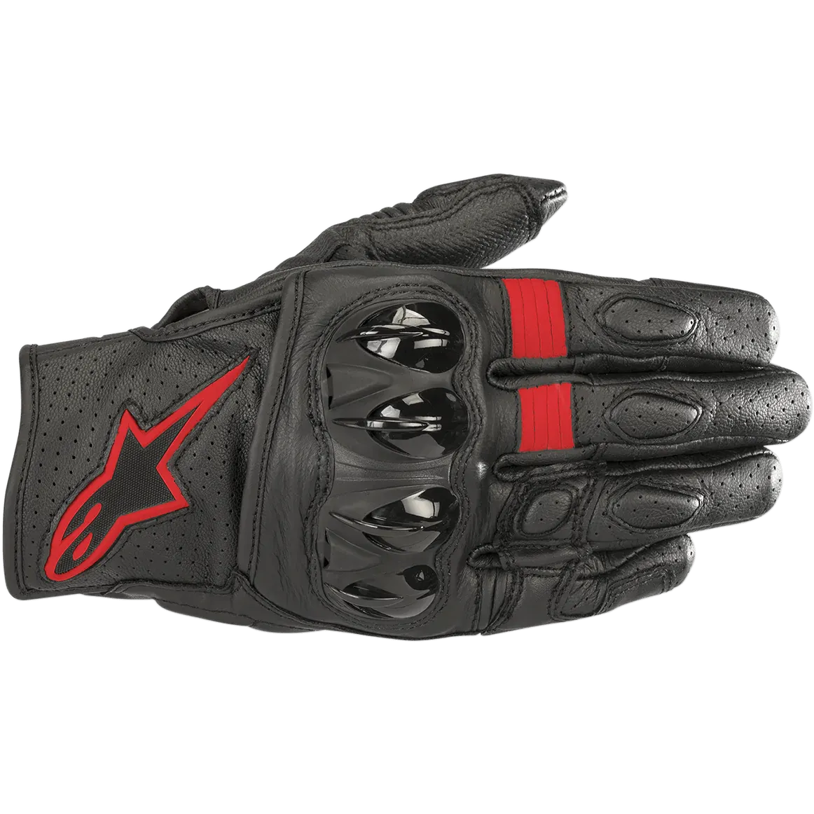 Alpinestars Celer V2 Leather Gloves - Black/Red Fluorescent