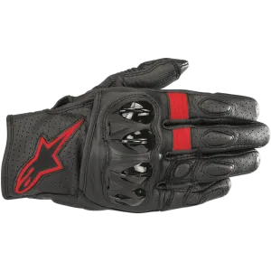 Alpinestars Celer V2 Leather Gloves - Black/Red Fluorescent