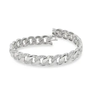 Alternating Diamond Cuban Link Bracelet