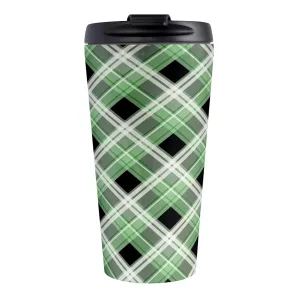 Alternative Green Plaid Travel Mug