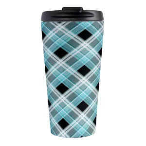 Alternative Turquoise Plaid Travel Mug