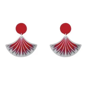 Aluminium Designs red feather drop earrings