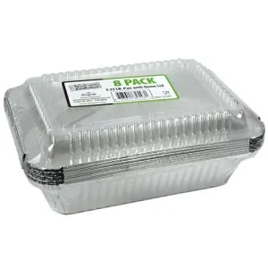 Aluminum Foil 2.25lb Oblong Pan with Dome Lid 8.75" L X 6.25" W X 2" D [288 Count]