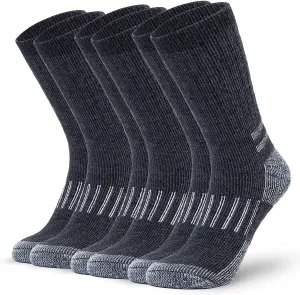 Alvada Merino Wool Hiking Socks Thermal Warm Crew Winter Boot Sock For Men & Women 3 Pairs