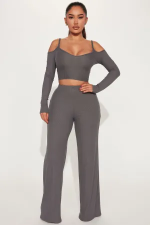 Always So Chill Pant Set - Charcoal