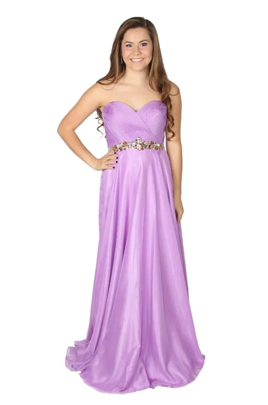 Alyce Paris 35576 Orchid Sweetheart Chiffon A-Line Dress