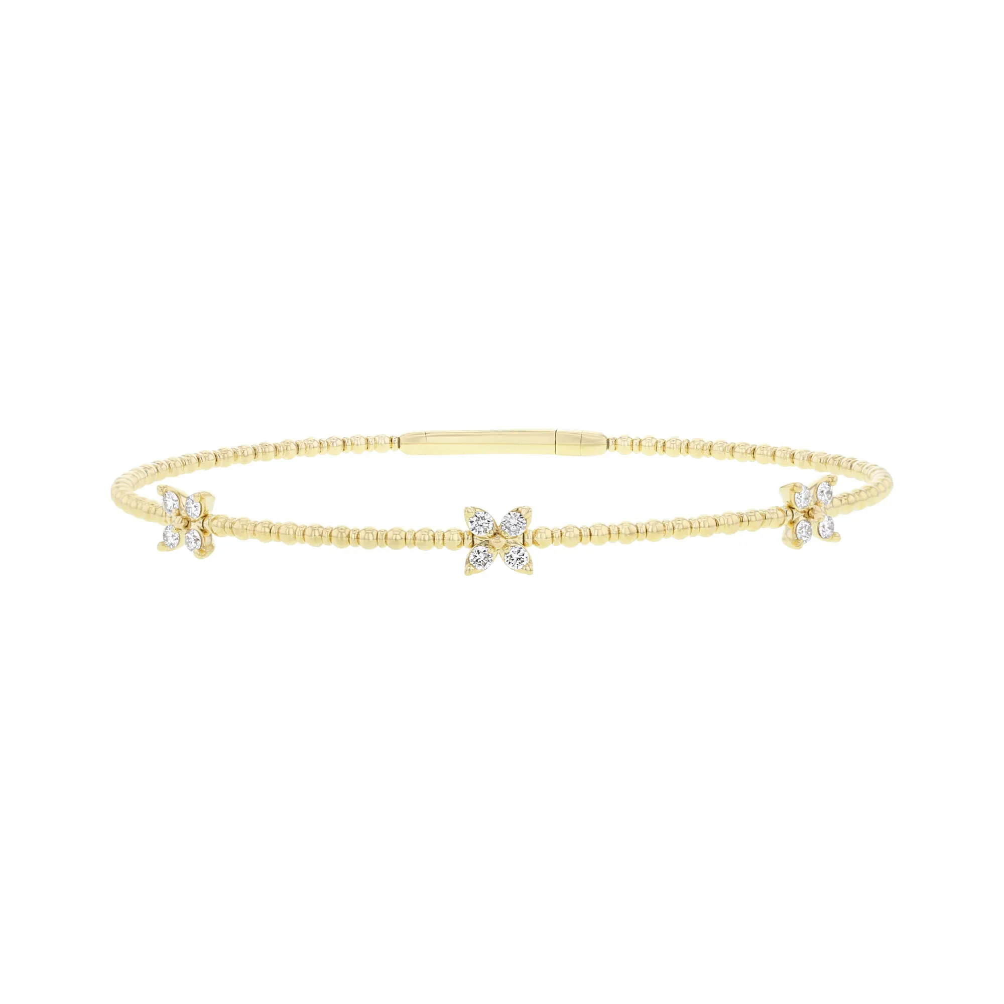 Alyssa Floral Diamond Bangle Bracelet