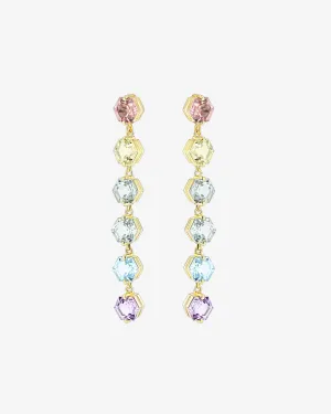 Amalfi Hexagon Cut Pastel Midi Drop Earrings