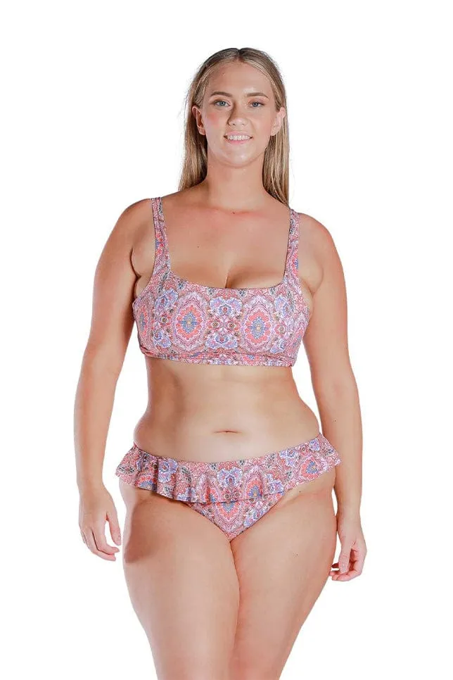 Amalfi Pink Frill Bikini Bottoms