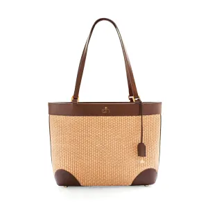 Amalfi Straw Tote - Brown