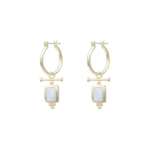 Amalia 14K Gold Hoop Moonstone Earrings