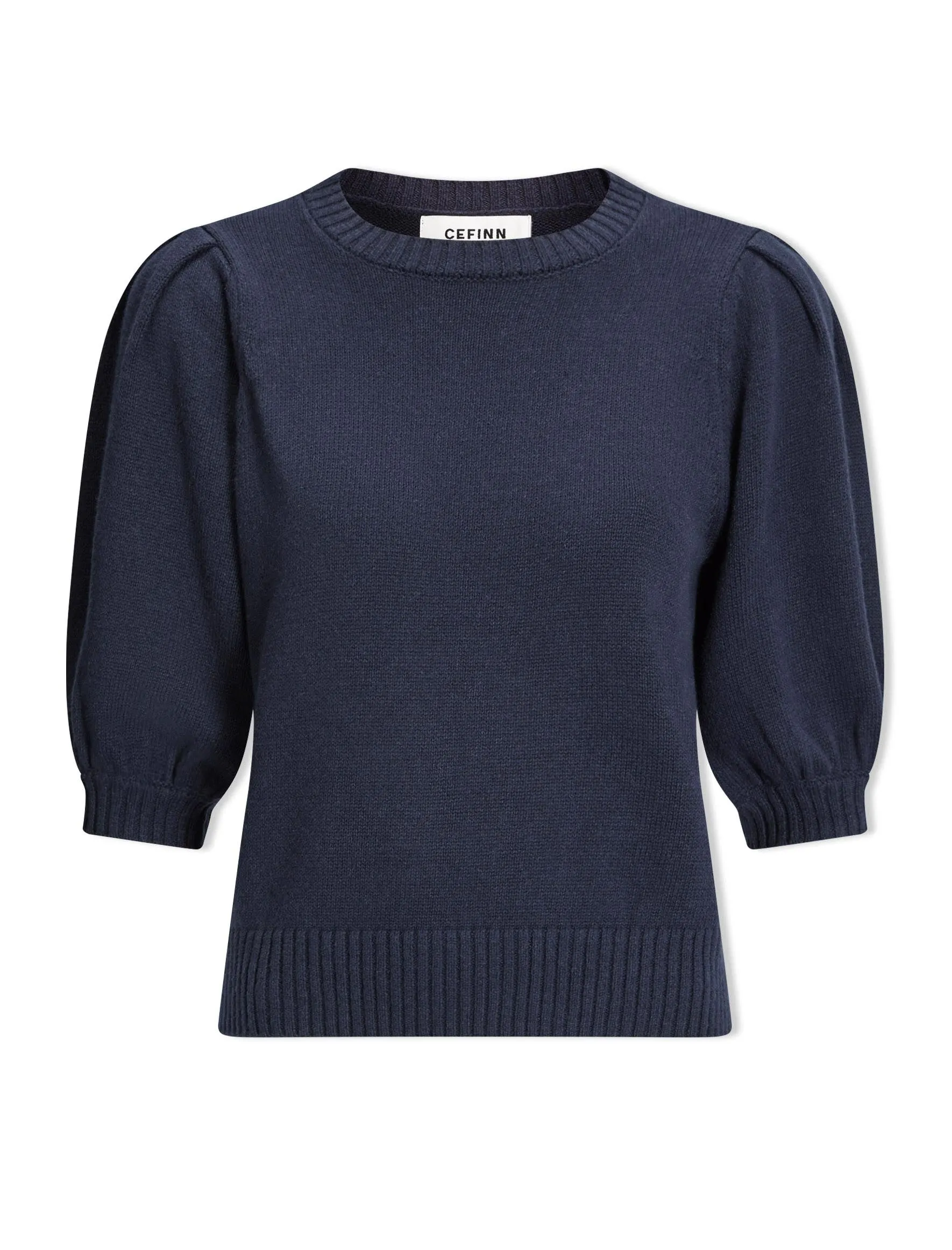 Amalie Linen Blend Jumper - Navy