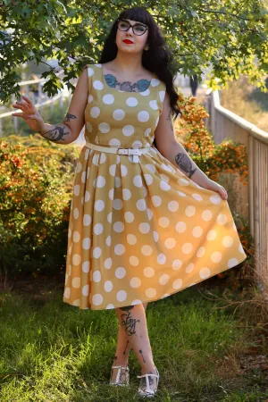 Amanda Sand Cream Polka Dot Dress