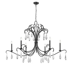 Amara Six Light Chandelier in Matte Black