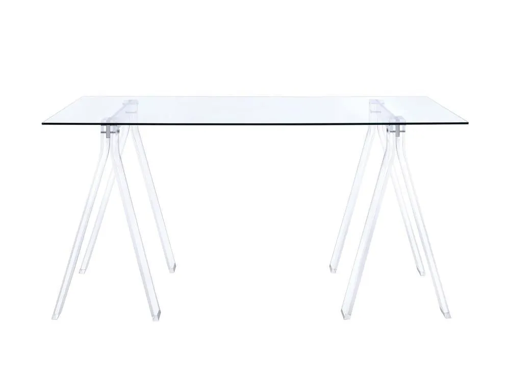 Amaturo Writing Desk with Glass Top Clear