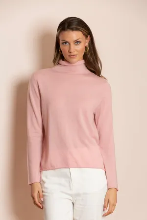 Amaya 100% Merino Wool Turtle Neck Sweater in Pink