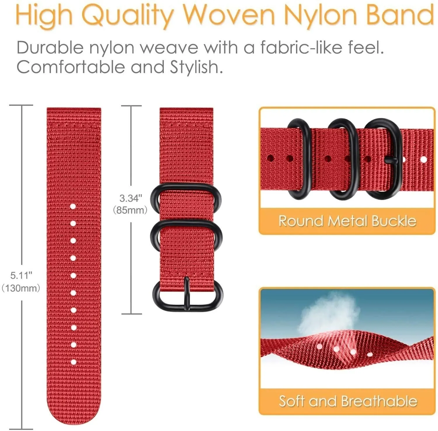 Amazfit GTS 2 Nylon Strap with Buckle (Red)