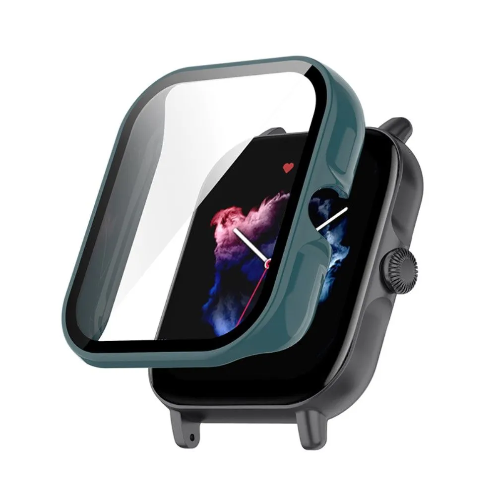 Amazfit GTS 3 ultra-thin cover with tempered glass - Blackish Green