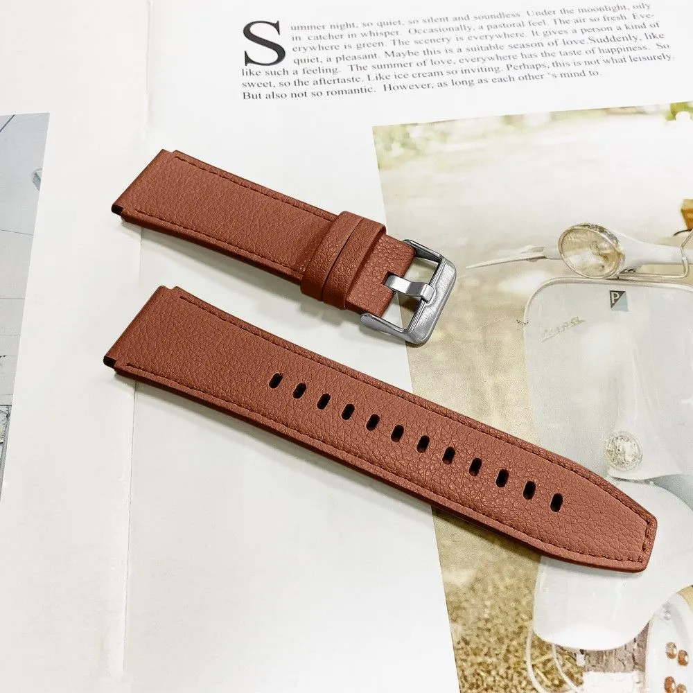 Amazfit Pace double-sided texture cowhide leather watch strap - Coffee