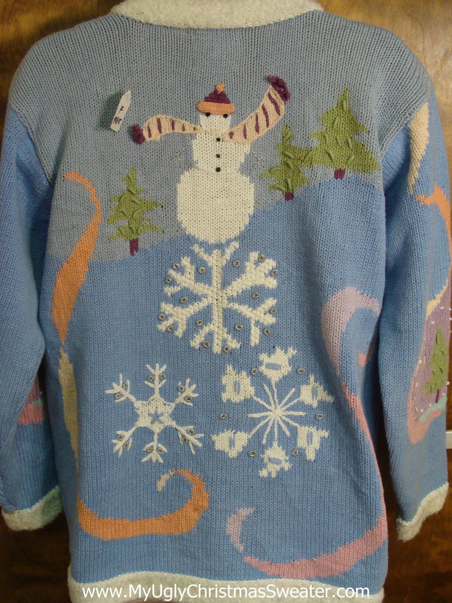 Amazing 80s Playing Snowman BEST Ugly Xmas Sweater