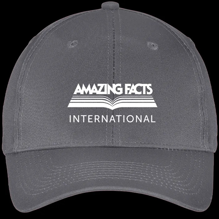 Amazing Facts Hat (Charcoal with White Logo) Six-Panel Twill Cap by Amazing Facts